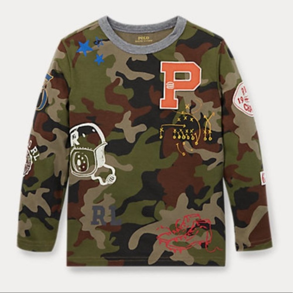RALPH LAUREN POLO Camo Cotton Graphic T-Shirt